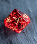 URWizards D&D Blast Red Glass Engraved Dice Set Dragon Style - Urwizards