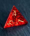 URWizards D&D Blast Red Glass Engraved Dice Set Dragon Style - Urwizards