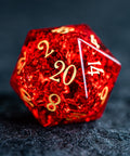 URWizards D&D Blast Red Glass Engraved Dice Set - Urwizards