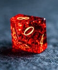 URWizards D&D Blast Red Glass Engraved Dice Set - Urwizards