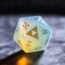 URWizards Dnd Opalite Engraved Dice Set Zelda Triforce Triangle - Urwizards