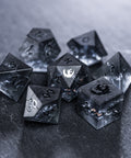 URWizards D&D Blast Dark Glass Raised Dice Set Dragon Style - Urwizards