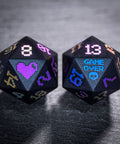 URWizards Obsidian Raised Plating Number Dice Set Pixel Art RPG - Urwizards