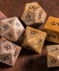 URWizards Dnd Coral Fossil Gemstone Engraved Dice Set - Urwizards