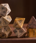 URWizards Dnd Coral Fossil Gemstone Engraved Dice Set - Urwizards