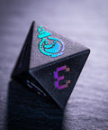 URWizards Obsidian Raised Plating Number Dice Set Pixel Art RPG - Urwizards