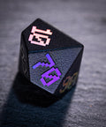 URWizards Obsidian Raised Plating Number Dice Set Pixel Art RPG - Urwizards