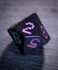 URWizards Obsidian Raised Plating Number Dice Set Pixel Art RPG - Urwizards