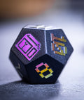 URWizards Obsidian Raised Plating Number Dice Set Pixel Art RPG - Urwizards