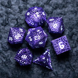 URWizards D&D Hollowed Metal Dice Set Alchemy Core Purple - Urwizards