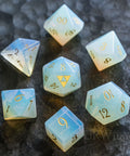 URWizards Dnd Opalite Engraved Dice Set Zelda Triforce Triangle - Urwizards