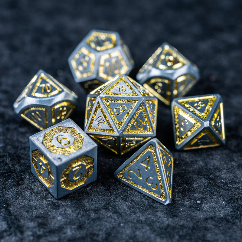 URWizards D&D Metal Dice Set Dwarf Gold Small Size - Urwizards