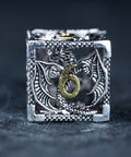 URWizards D&D Hollowed Metal Dice Set Dragon Silver - Urwizards