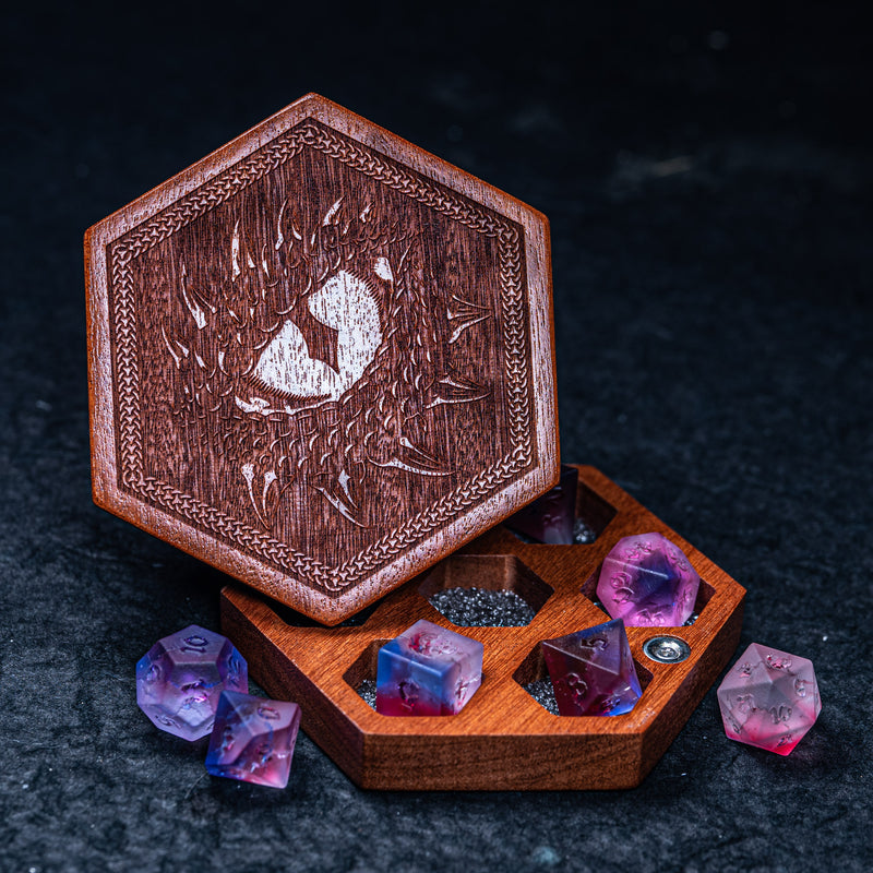 URWizards Engraved Padauk D&D Dice Box Dragon's Eye - Urwizards