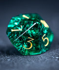 URWizards D&D Blast Emerald Glass Engraved Dice Set Dragon Style - Urwizards