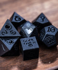 URWizards D&D Obsidian Raised Dice Set Pixel Art RPG - Urwizards