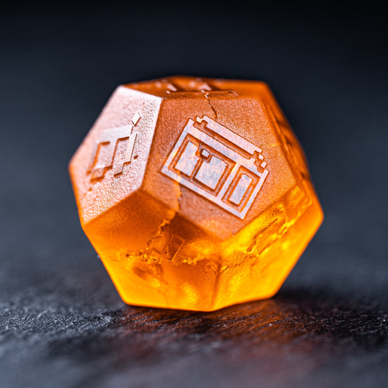 URWizards D&D Lava Glass Raised Dice Set Pixel Art RPG - Urwizards
