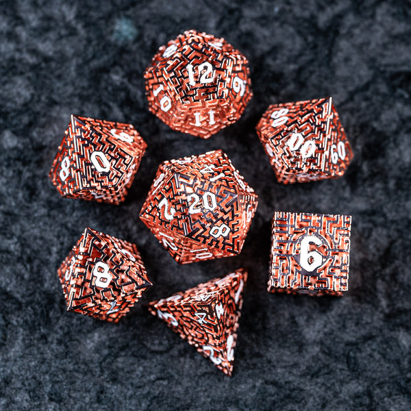 URWizards D&D Hollowed Metal Dice Set Alchemy Core Orange - Urwizards