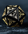 URWizards D&D Obsidian Engraved Dice Set Lunar Eclipse - Urwizards