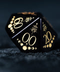 URWizards D&D Obsidian Engraved Dice Set Lunar Eclipse - Urwizards