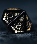 URWizards D&D Obsidian Engraved Dice Set Lunar Eclipse - Urwizards