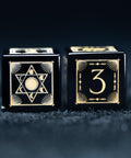 URWizards D&D Obsidian Engraved Dice Set Lunar Eclipse - Urwizards