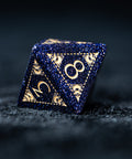URWizards D&D Blue Sandstone Engraved Dice Set Lunar Eclipse - Urwizards