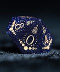 URWizards D&D Blue Sandstone Engraved Dice Set Lunar Eclipse - Urwizards