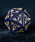 URWizards D&D Blue Sandstone Engraved Dice Set Lunar Eclipse - Urwizards
