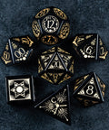 URWizards D&D Obsidian Engraved Dice Set Lunar Eclipse - Urwizards
