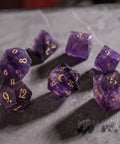 URWizards Dnd Amethyst Engraved Dice Set Moon Style - Urwizards