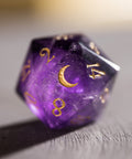 URWizards Dnd Amethyst Engraved Dice Set Moon Style - Urwizards