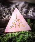 URWizards Dnd Rose Quartz Gemstone Engraved Dice Set Plant Vine Style - Urwizards