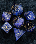 URWizards D&D Purple Cat's Eye Engraved Dice Set Lunar Eclipse - Urwizards