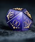 URWizards D&D Purple Cat's Eye Engraved Dice Set Lunar Eclipse - Urwizards