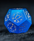 URWizards D&D Blue Cat's Eye Engraved Dice Set Lunar Eclipse - Urwizards