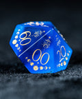 URWizards D&D Blue Cat's Eye Engraved Dice Set Lunar Eclipse - Urwizards