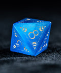 URWizards D&D Blue Cat's Eye Engraved Dice Set Lunar Eclipse - Urwizards