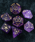 URWizards D&D Amethyst Engraved Dice Set Lunar Eclipse - Urwizards