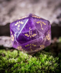 URWizards Dnd Amethyst Gemstone Engraved Dice Set Plant Vine Style - Urwizards