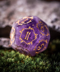 URWizards Dnd Amethyst Gemstone Engraved Dice Set Plant Vine Style - Urwizards