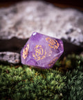 URWizards Dnd Amethyst Gemstone Engraved Dice Set Plant Vine Style - Urwizards