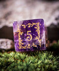 URWizards Dnd Amethyst Gemstone Engraved Dice Set Plant Vine Style - Urwizards