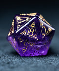 URWizards D&D Amethyst Engraved Dice Set Lunar Eclipse - Urwizards
