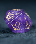 URWizards D&D Amethyst Engraved Dice Set Lunar Eclipse - Urwizards