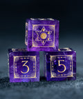 URWizards D&D Amethyst Engraved Dice Set Lunar Eclipse - Urwizards