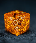 URWizards D&D Blast Lava Glass Engraved Dice Set Lunar Eclipse - Urwizards