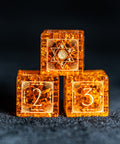 URWizards D&D Blast Lava Glass Engraved Dice Set Lunar Eclipse - Urwizards