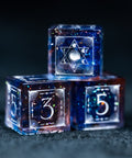 URWizards D&D Resin Dawn Glitter Engraved Dice Set Lunar Eclipse - Urwizards