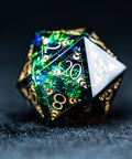 URWizards D&D Resin Dark Glitter Engraved Dice Set Lunar Eclipse - Urwizards